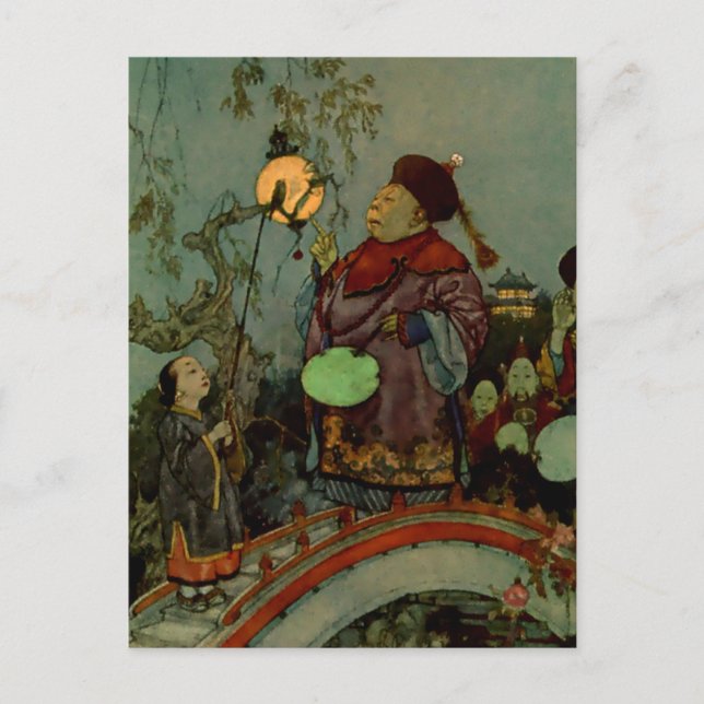 "In Search of a Nightingale" av Edmund Dulac Vykort (Framsida)