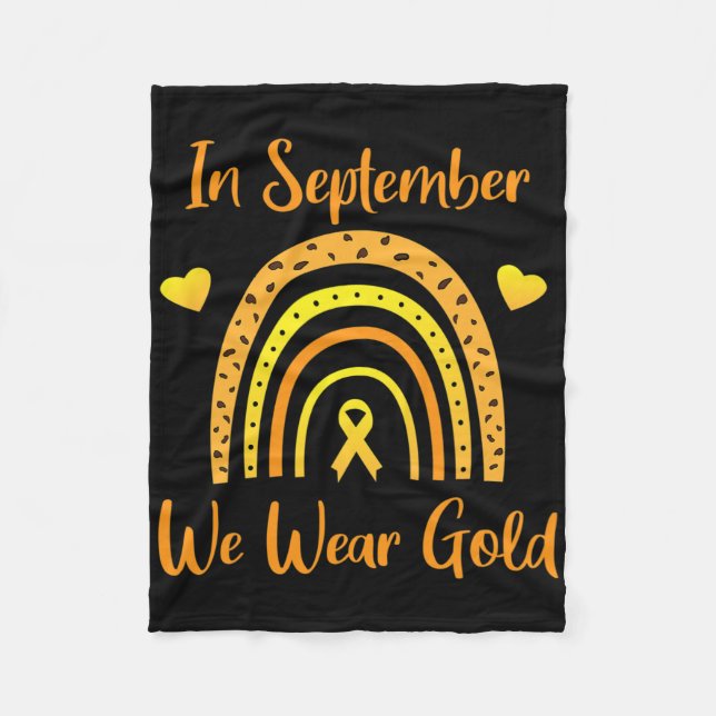 In September We Wear Gold Childhood Cancer Awarene Fleecefilt (Framsidan)
