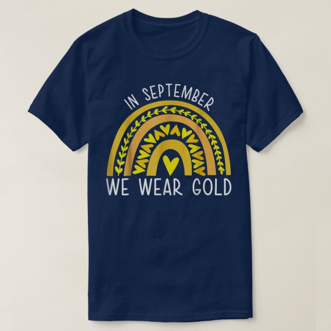 In September We Wear Gold Childhood Cancer Awarene T Shirt (Design framsida)