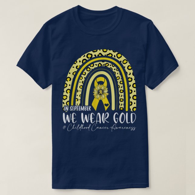In September We Wear Gold-Childhood Cancer Leopard T Shirt (Design framsida)