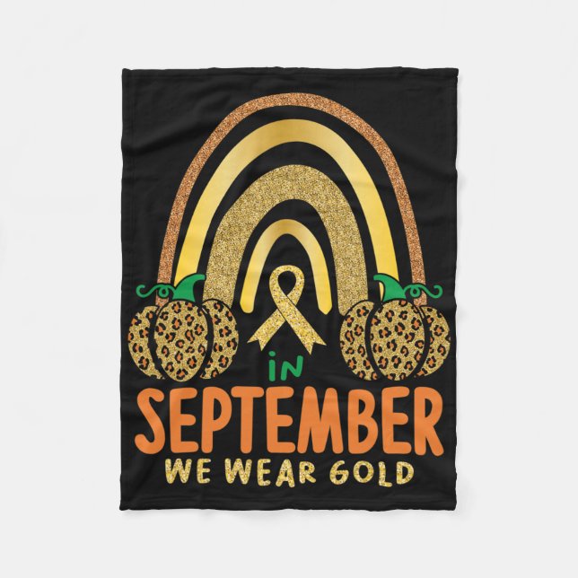 In September We Wear Gold Childhood Child Cancer A Fleecefilt (Framsidan)
