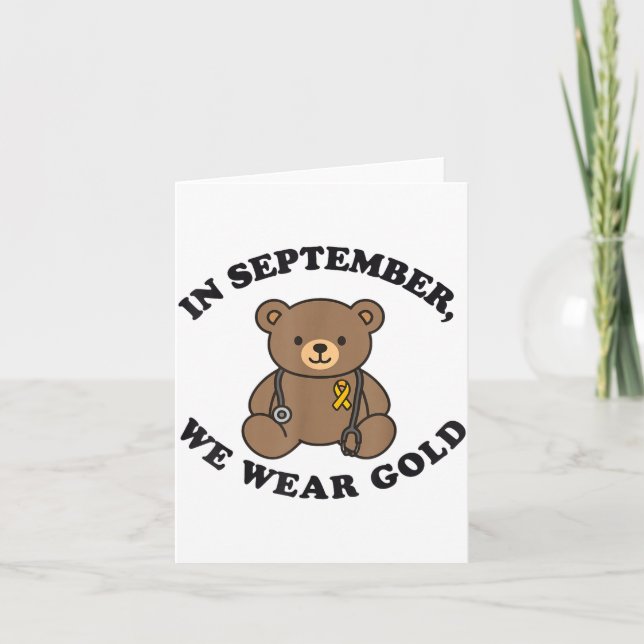In September We Wear Gold Pediatric Nurse Childhoo Kort (Framsida)