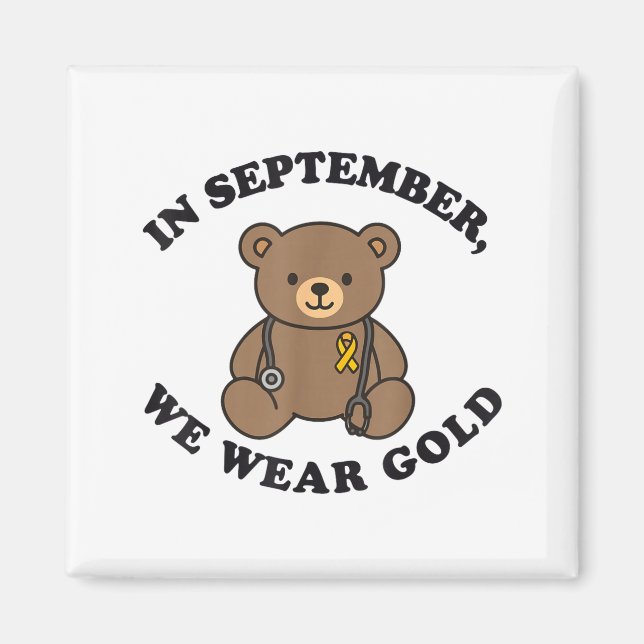 In September We Wear Gold Pediatric Nurse Childhoo Magnet (Framsidan)