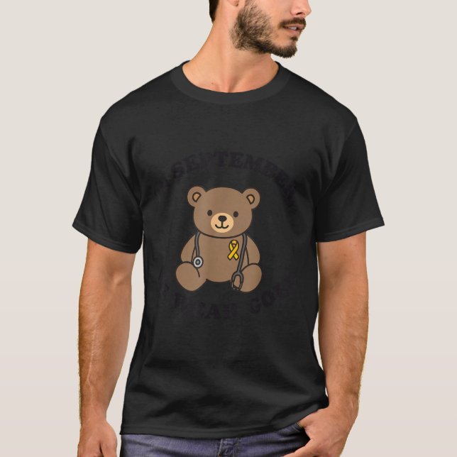 In September We Wear Gold Pediatric Nurse Childhoo T Shirt (Framsida)