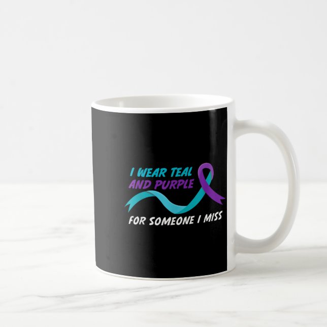 In September We Wear Teal And Purple Suicide Preve Kaffemugg (Höger)