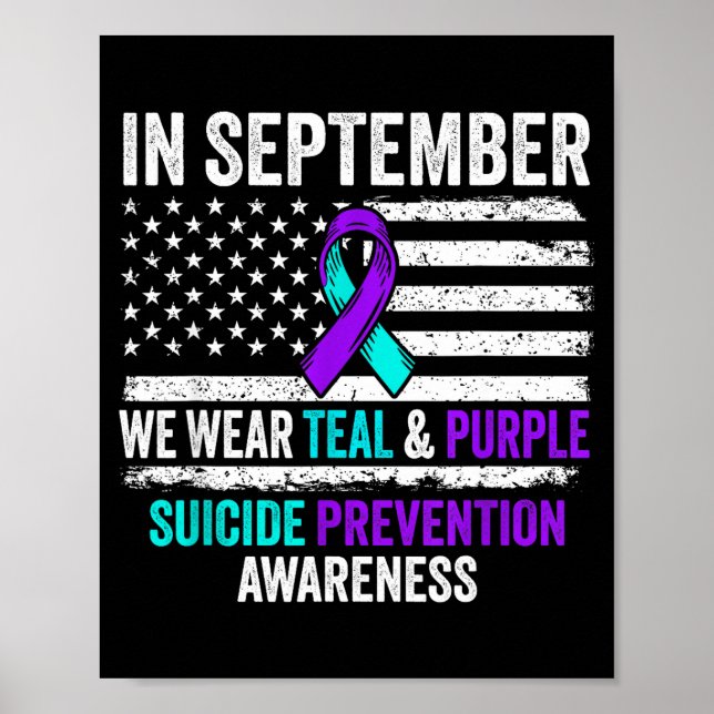 In September Wear Teal Purple Suicide Prevention A Poster (Framsidan)