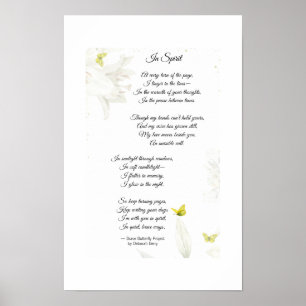 "In Spirit" Dikt Poster Golden Butterfly på Lilies