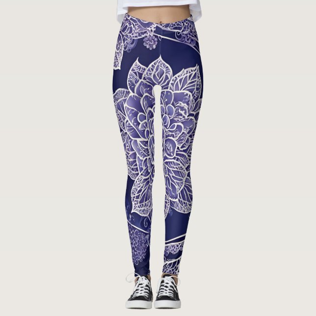 In the Blue AI art  Leggings (Framsida)