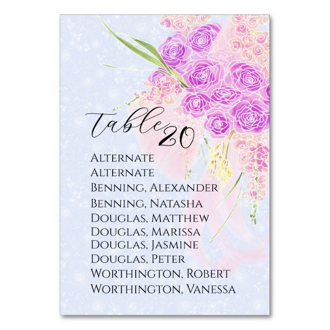 In The Blue Sweet Pink bow Bouquet  Bordsnummer (Framsidan)