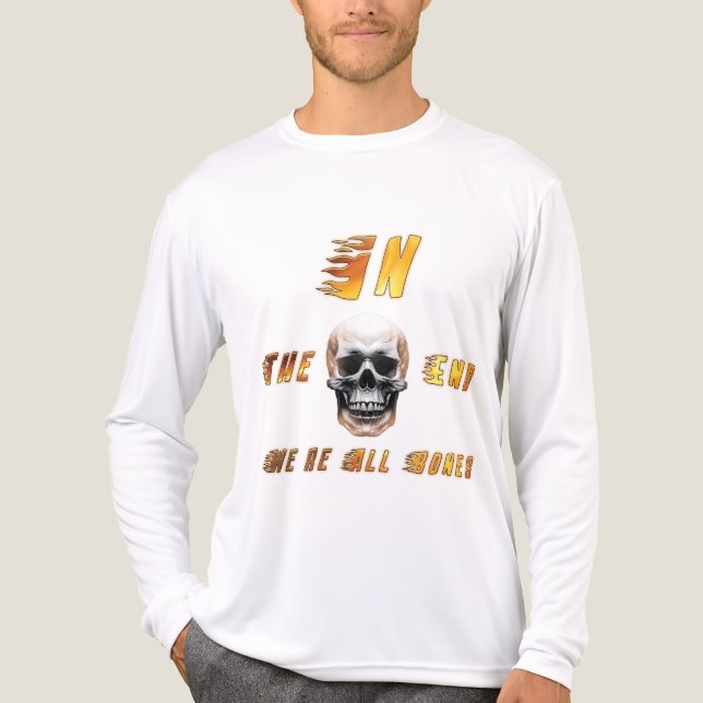 In the End We’re All Bones –FlameSkull Graphic Tee (Framsida)
