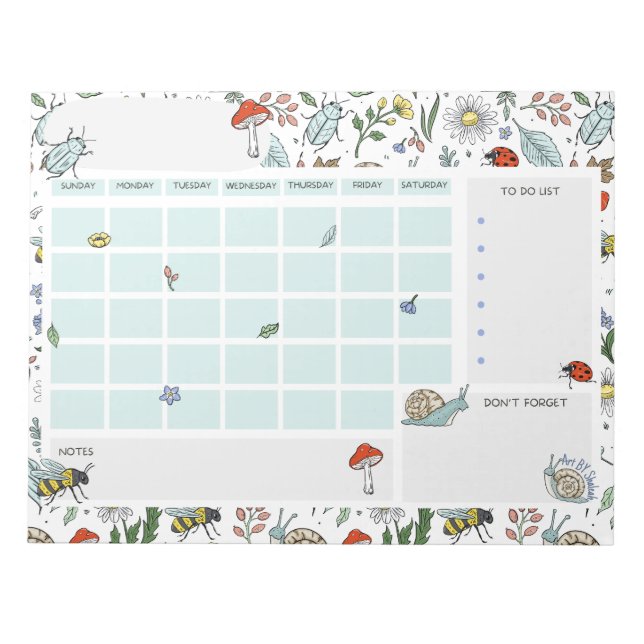 In the Garden Open Dated Desk Calendar Notepad Anteckningsblock (Framsida)