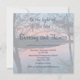 In the Light of His Love Photo Wedding Invitation Inbjudningar