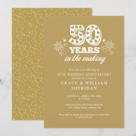 In The Making Guld 50-årsdag för bröllop Inbjudningar