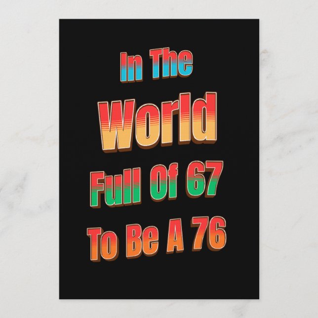 In The World Full of 67 to Be A 76 Inbjudningar (Framsida)