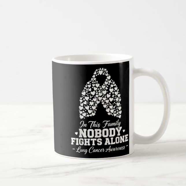 In This Family Nobody Fights Alone Lung Cancer Shi Kaffemugg (Höger)