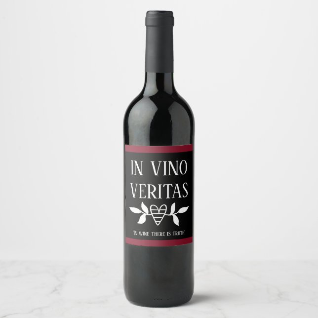 IN VINO VERITAS 'I Vin finns det sanning' Vinflaska Etikett (Framsida)