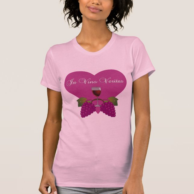 In Vino Veritas T-shirt - ROSA/RASPBERRY (Framsida)