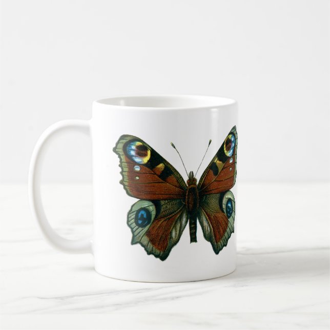 Inachis io - European Peacock Butterfly Kaffemugg (Vänster)