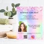 Inagram för professionell fotokögrafik för qr-kod<br><div class="desc">Anpassa och lägg till ditt namn,  adress,  din text,  ditt foto,  din egen QR-kod till ditt instagram-konto.  rosa,  lila,  ro guld,  mynta grönt,  holografisk bakgrund dekorerad med faux glitter sparkles.</div>