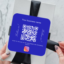 Inagram för royal blå vit affärsverksamhet namn qr