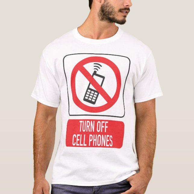 Inaktivera Cell Telefoner T-Shirt - Lättförståelig (Framsida)