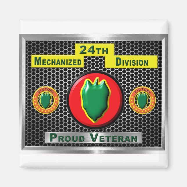 Inaktiverad 24:e mekaniserad infanteridivision magnet (Framsidan)