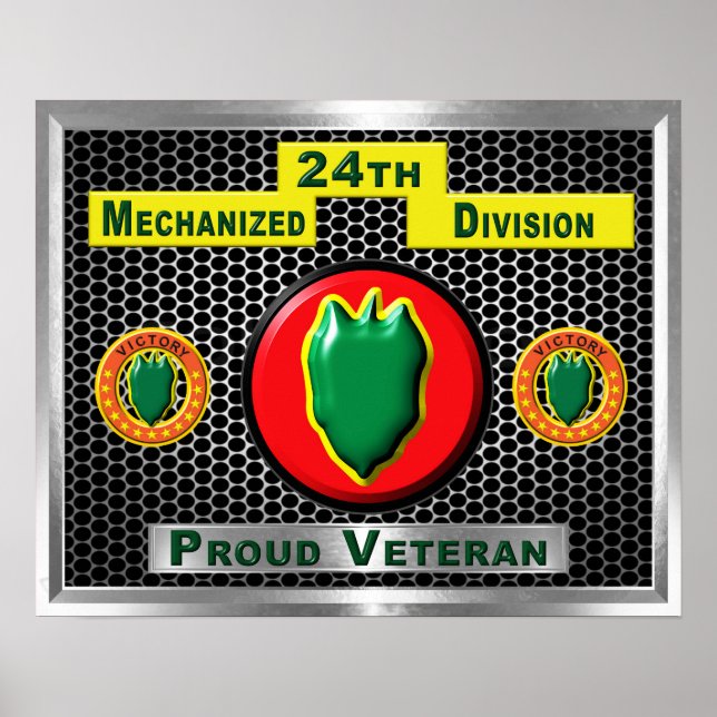 Inaktiverad 24:e mekaniserad infanteridivision poster (Framsidan)