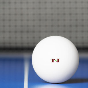 Inaktiverad monogrammad färgfull pingisboll