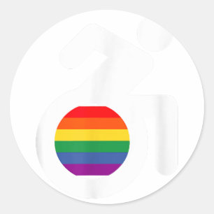 Inaktiverad och Gay HBT-rullstol Runt Klistermärke