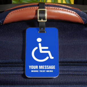 Inaktiverad symbol för handikapp lägger till blått bagagebricka