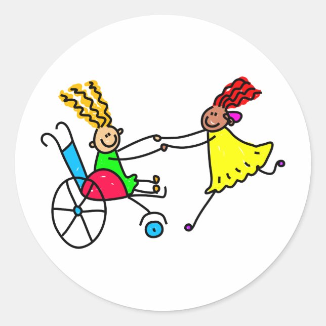 Inaktiverade vänner runt klistermärke (Framsida)