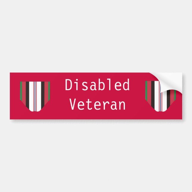 Inaktiverat Afghanistan Veteran Bumper Sticker Bildekal (Framsidan)
