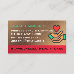 Inaktiverat Homecare Caregiver Nurse Heart i Hand Visitkort