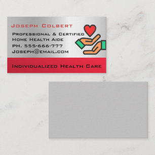 Inaktiverat Homecare Caregiver Nurse Heart i Hand Visitkort
