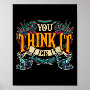 Inaktiverat Tattoer Tattoo Master Tatted Bläck Art Poster