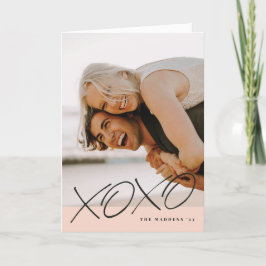 Inaktiverat XOXO Valentine Day Card - persikor Tack Kort