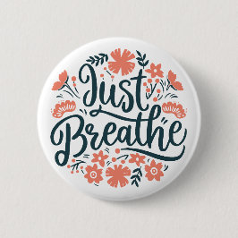 Inandningspåminnelse - blommigt knapp