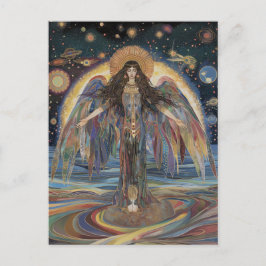 Inanna Anunnaki Gudinna Svart Regnbåge Surrealism Vykort