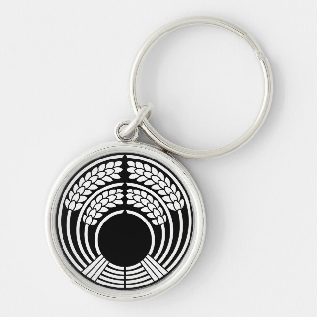 Inari omi ris rund silverfärgad nyckelring (Framsidan)