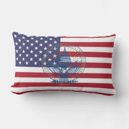 Inauguration Donald Trump Logotyp American Flagga  Lumbarkudde