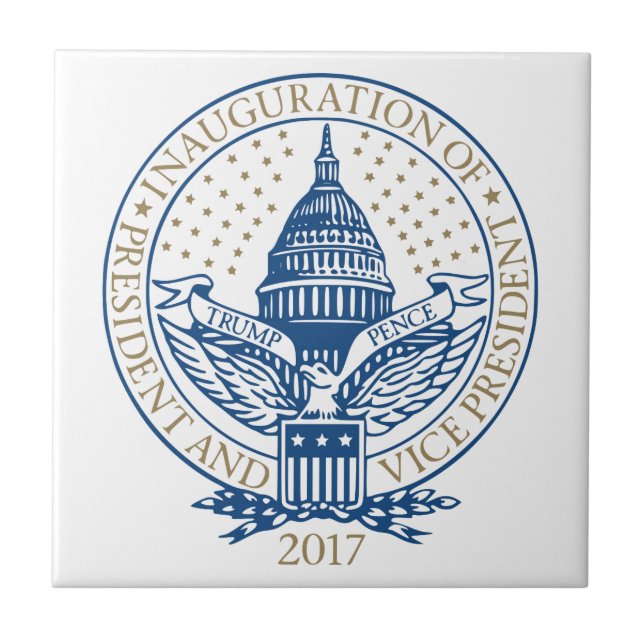 Inauguration Donald Trump Mike Pence 2017 Logotyp  Kakelplatta (Framsidan)