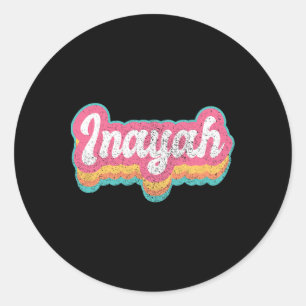 Inayah First Namn Girl Vintage 70s 80-talet Person Runt Klistermärke