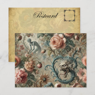 Inbeboelig doom - gotisk Victorian Blommigt Design Helg Vykort