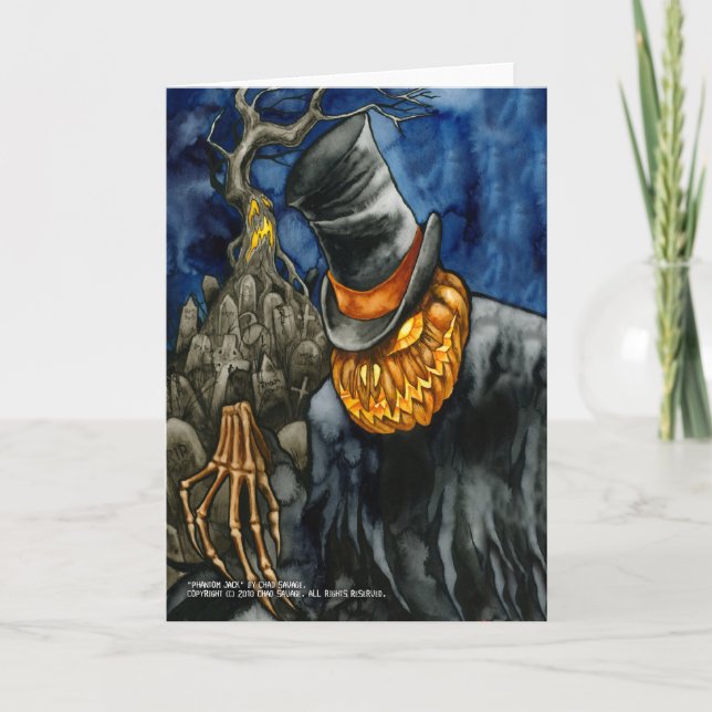 Inbillat jackhälsningkort kort (Framsida)