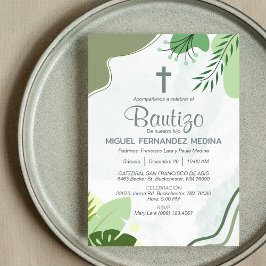 Inbjudacion Bautizo Elegant Aesthetic Baptism Inbjudningar