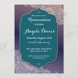 Inbjudan 15th för HennajuvelQuinceanera