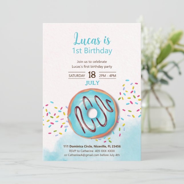 Inbjudan 1:a födelsedag (Stående Fram)