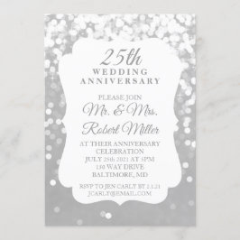 Inbjudan - 25-års bröllopsdag Gnistrande Silver