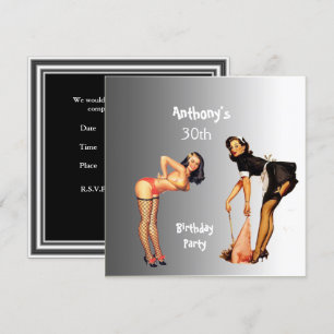 Inbjudan 2 Vitpin-up Flick kalas