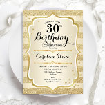 Inbjudan 30års födelsedag Party - Guld<br><div class="desc">Inbjudan till 30års födelsedag-partiet. Elegantens utformning i guld. Funktioner faux glitter guld rand,  snyggt script font och konetti. Perfekt för ett glam födelsedagsfirande.</div>